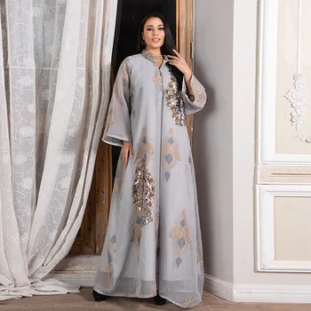 Dochádzanie Elegantné 2023 Nové Žien Moslimských Večerné Šaty Vyšívané Korálkami Oka dámske Šaty Abayas pre Ženy