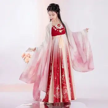 Yourqipao Hanfu Šaty Žien Starovekej Čínskej Tradičnej Hanfu Žena Víla Cosplay Kostým Letné Šaty Modré Červené Hanfu pre Ženy